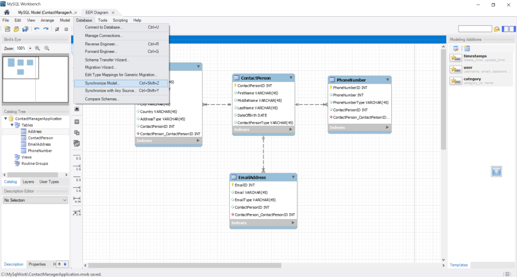 Designing Database Schema Using MySQL Workbench Software Artist
